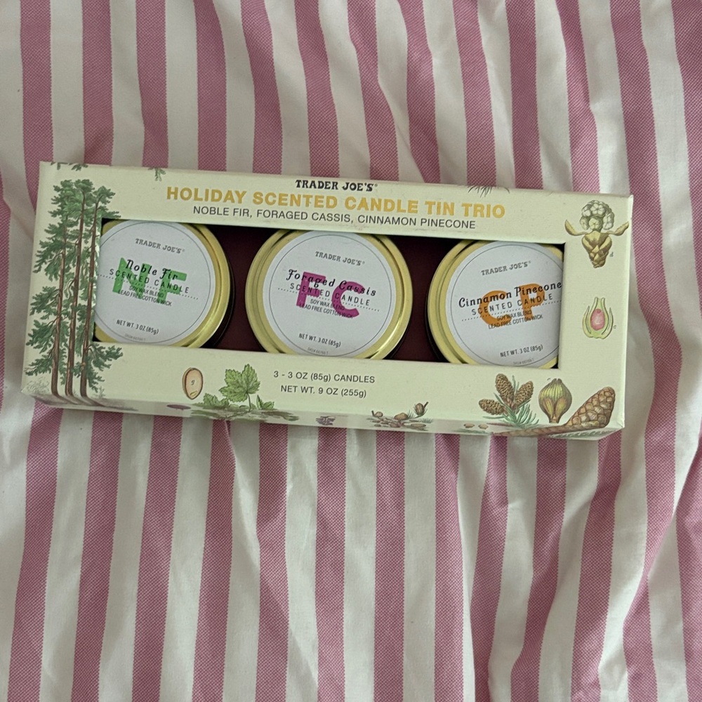 Trader Joe's Holiday Scented Candle Tin Trio - Picture 1 of 1